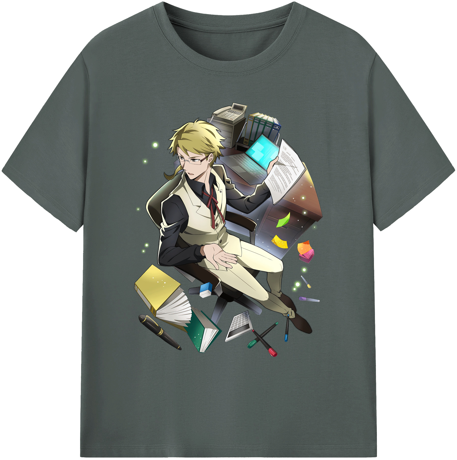 （画像用） 文豪ストレイドッグス Bungo Stray Dogs 綿100％ メンズ半袖Tシャツ｜肌触りやわらか＆通気性